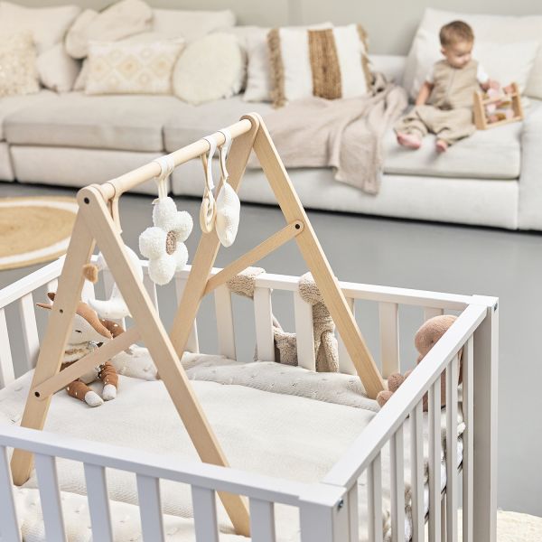 Meyco Baby Knots Boxkleed - 77 x 97 cm - Soft Sand