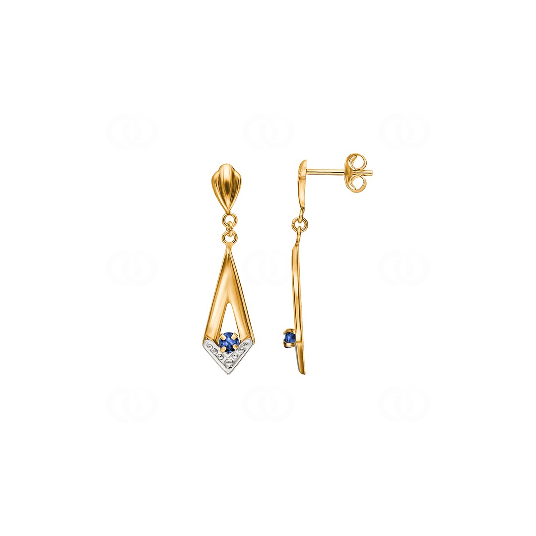 Ohrhänger 750/18 K Gelbgold mit Saphir