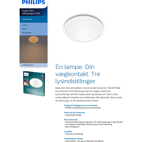 Philips SceneSwitch loftlampe - hvid