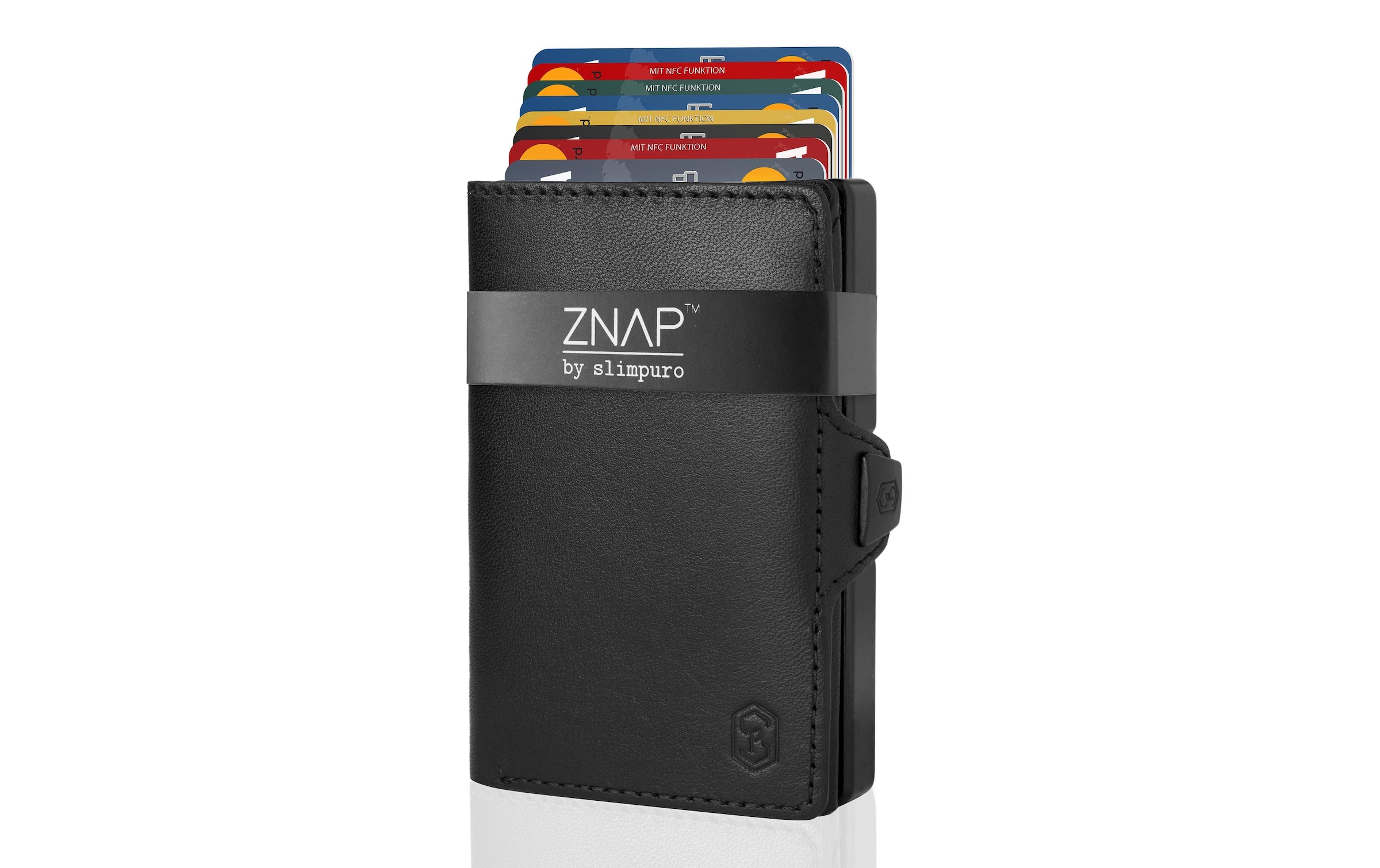 Geldbörse »ZNAP Slim Wallet Glattleder Black, 8er«