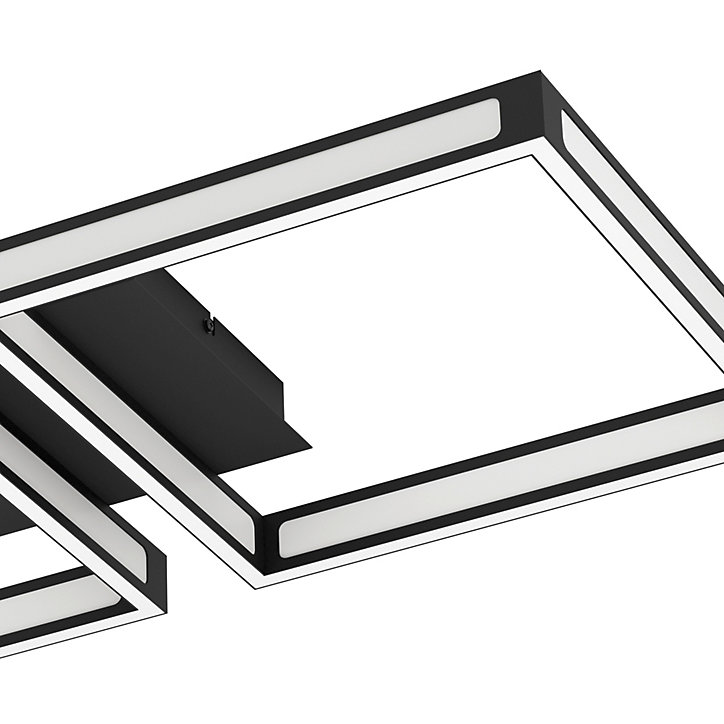 Plafonnier LED intégrée Altaflor IP20 3040lm 24W L.65 x l.30x H.7 cm Eglo noir