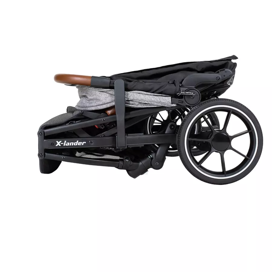 X-lander Geschwisterwagen X-Double Double Black inklusive Wheelblades