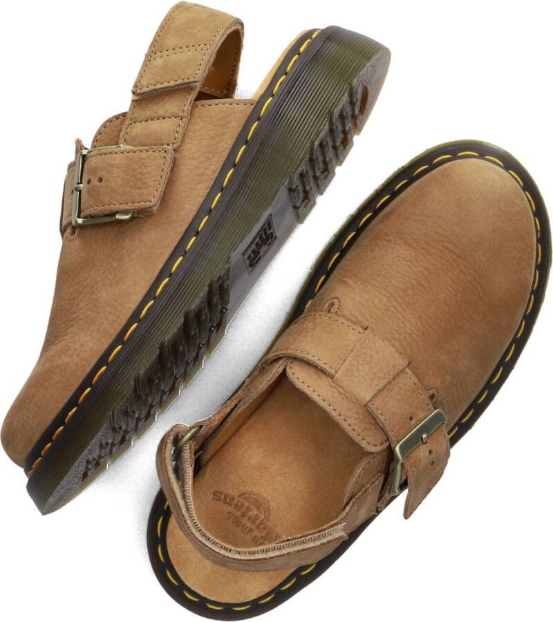 Dr. Martens Patchwork Leren Sandalen met Riptape Straps Beige Heren