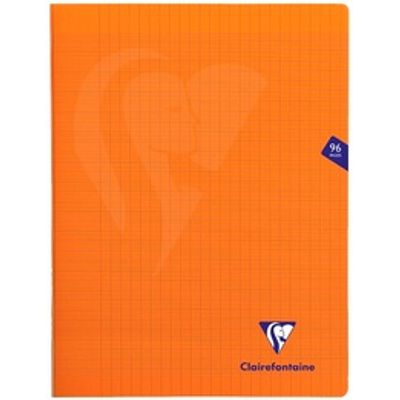 Clairefontaine Mimesys - Cahier polypro 24 x 32 cm - 96 pages - grands carreaux (Seyes) - orange