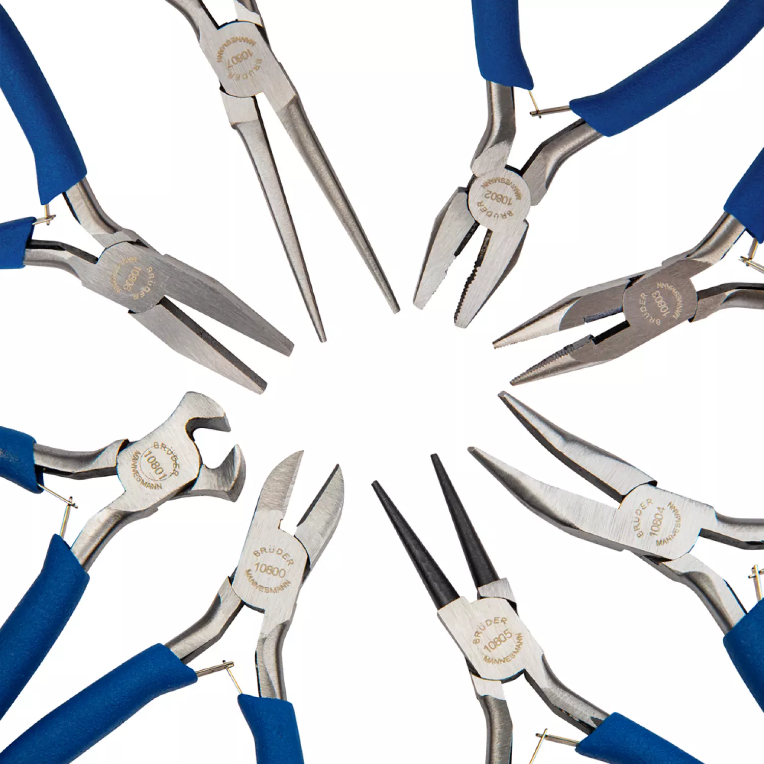 Brüder Mannesmann 10808 8-delige mini tangenset in etui