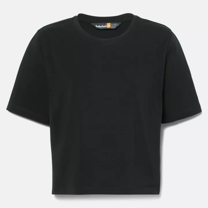 T-shirt court pour femme en noir
