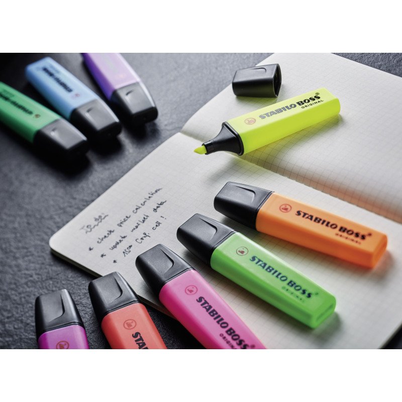 Surligneur Stabilo Boss couleurs assorties - Pochette de 5