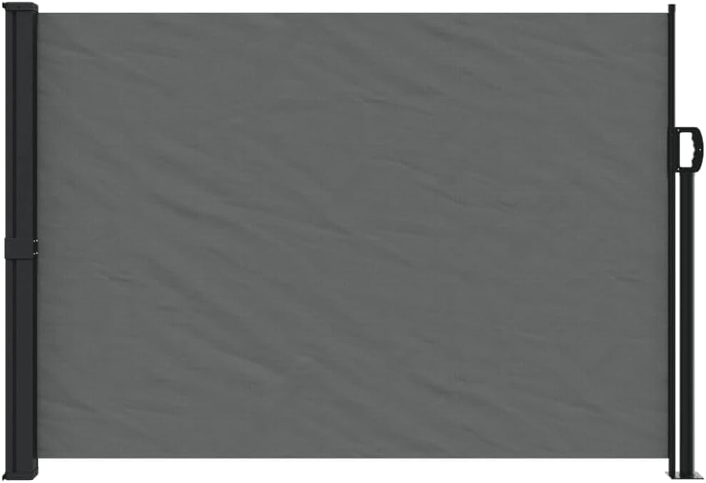IKAYAA Seitenmarkise Ausziehbar Markise 140 x 600 cm, Sichtschutz, Sonnenschutz, Blickdicht, Seitenrollo, für Balkon, Terrasse, Garten, Anthrazit