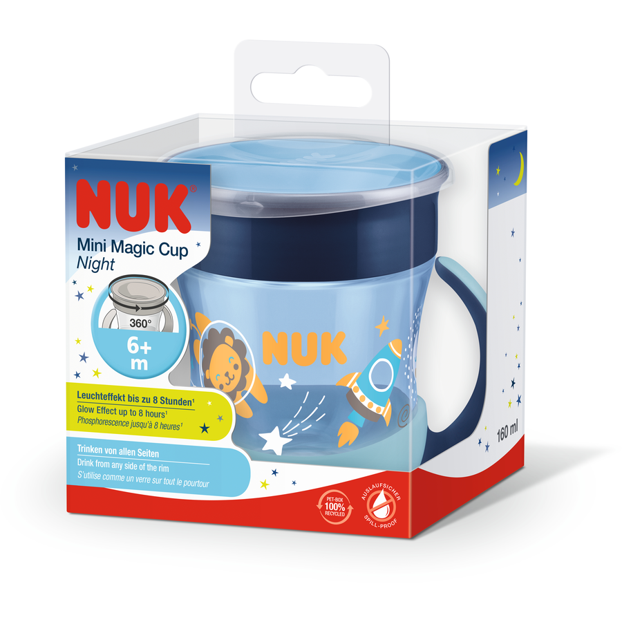 NUK Trinklernbecher Mini Magic Cup Night, 160ml, blau