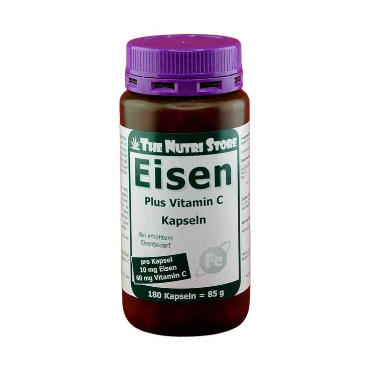 Eisen 10 mg + Vitamin C 60 mg Kapseln, 180 St