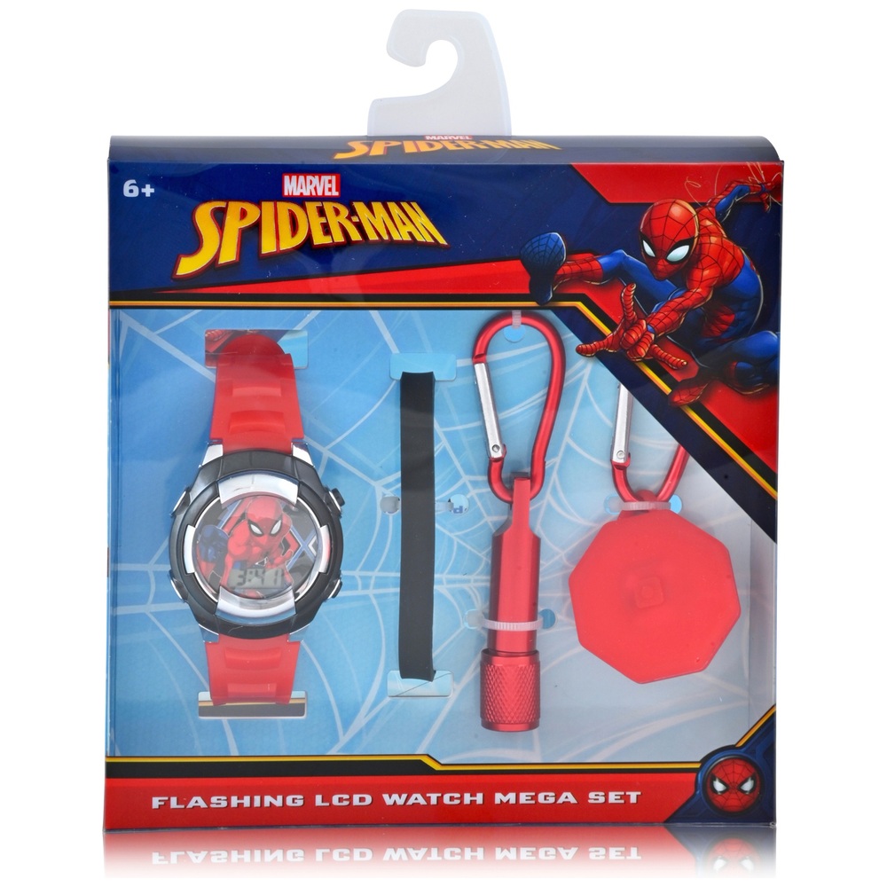 Spiderman Blinkende LCD-Uhr Mega-Set