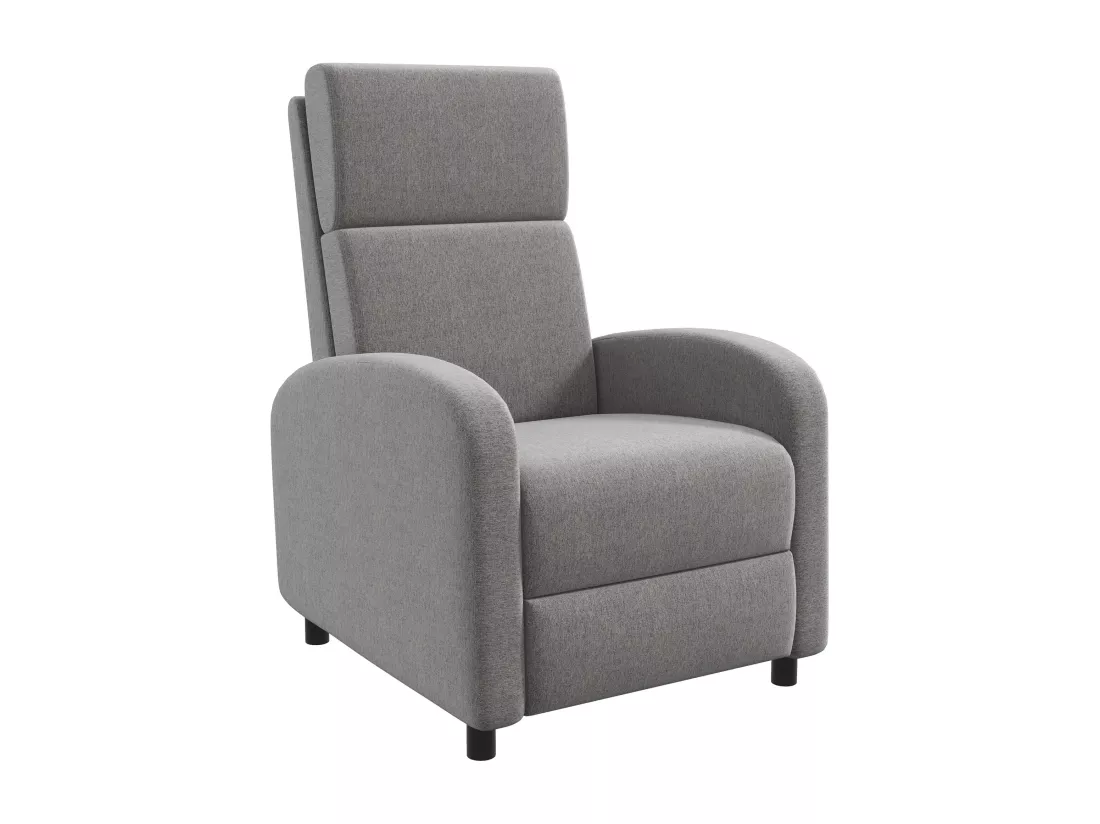 Fauteuil de relaxation inclinable réglable repose-pied tissu gris