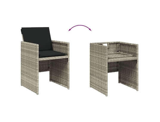 VIDAXL - Chaises de jardin avec coussins 4 pcs gris clair résine tres...