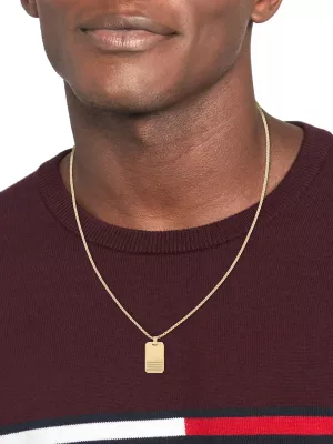 Colar icônico com listras banhado a ouro