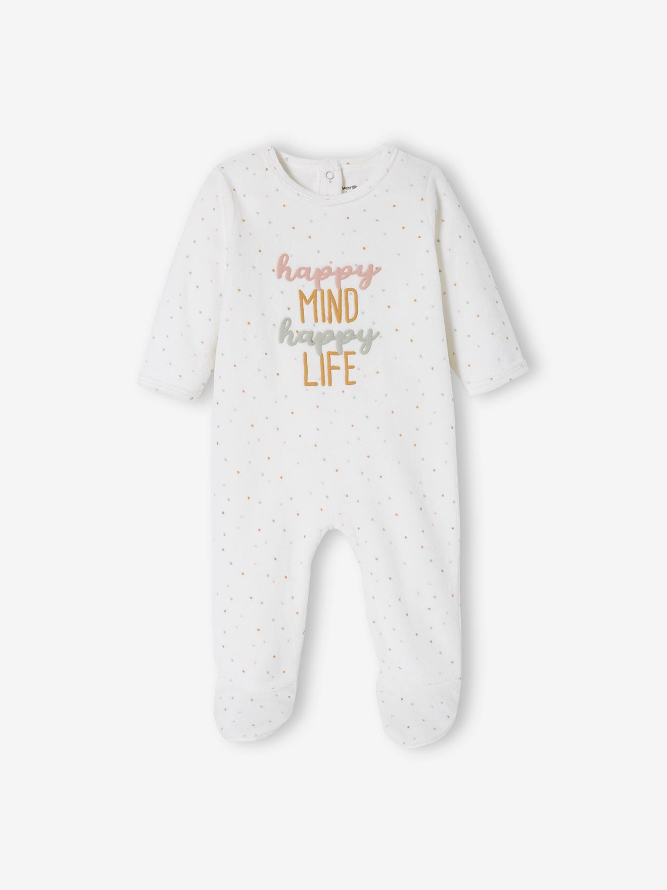 Conjunto de 2 macacões para bebê menina em veludo bicolor rosa claro/multicolorido