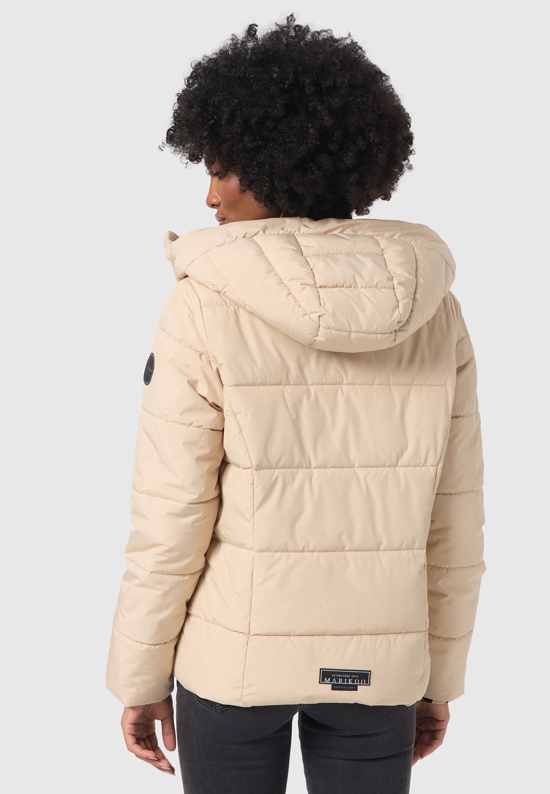 MARIKOO Damen Winter Jacke Übergangsjacke gesteppt Steppjacke warm mit Kapuze Shimoaa