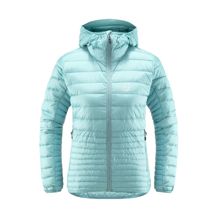 Haglöfs Micro Nordic Down Hooded Jacket Women Frost Blue