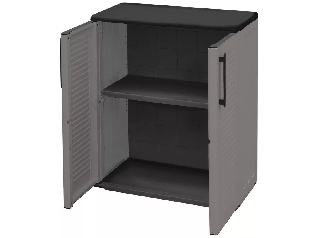 EASY Armoire avec étagère réglable gris foncé, 84 x 68 x 37 cm