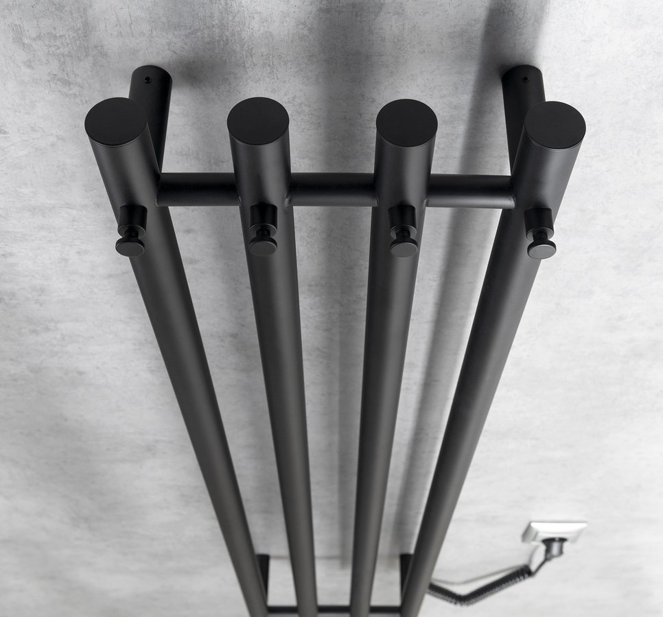 Sapho Papinado elektrische handdoekradiator 26.3x120cm zwart mat 85W