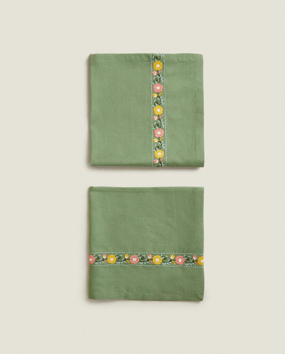Guardanapos de algodão bordados (pacote com 2)