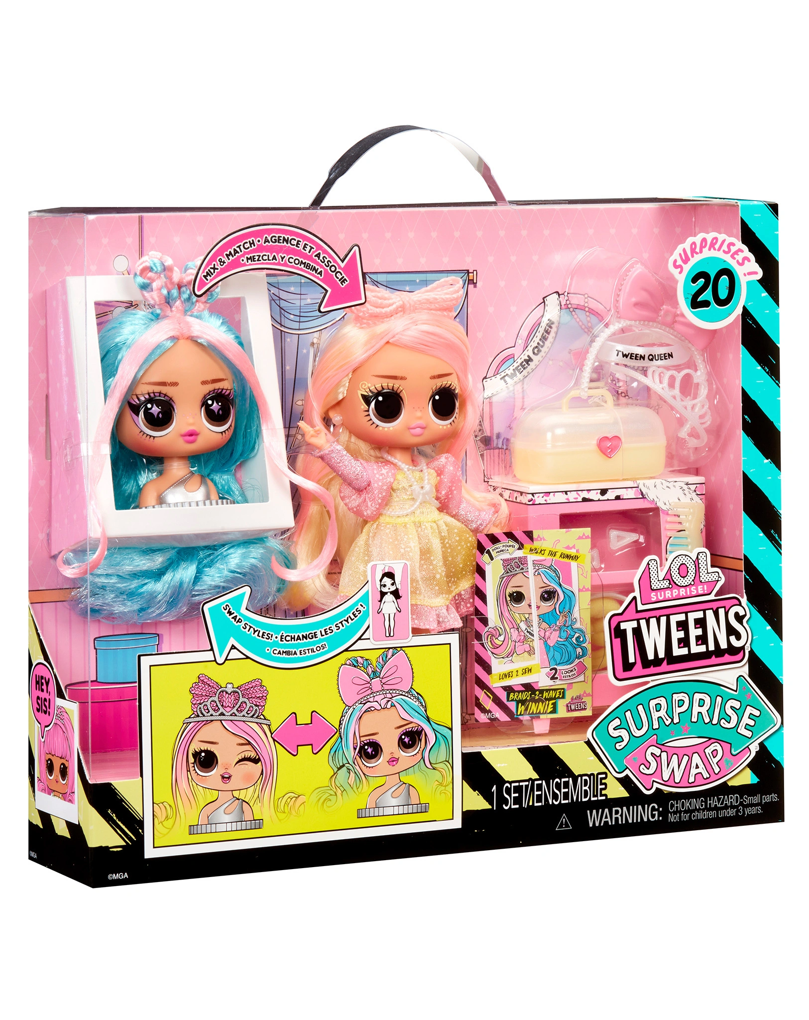 Fashionpuppe TWEENS SURPRISE SWAP - BRAIDS-2-WAVES-WINNIE