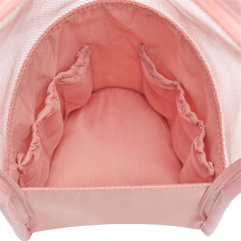 (24x14x14cm) Aufstellbare Kosmetik Tasche Pinsel Necessaire Beauty Make Up Organizer Reisetasche - Rosa