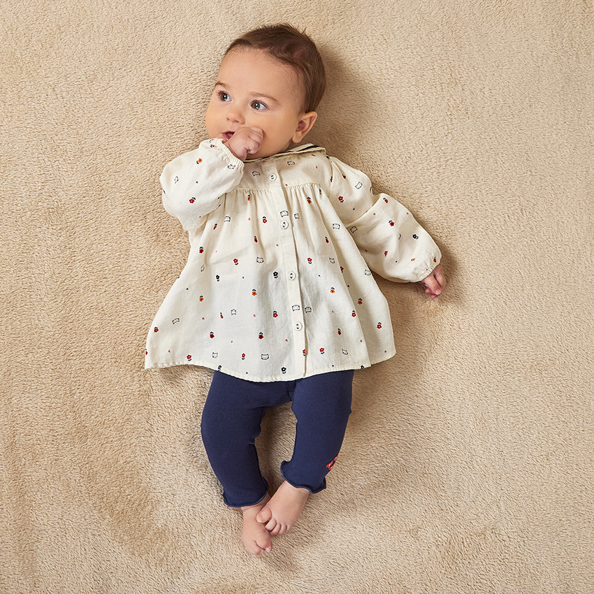 Ensemble avec tunique longue à col marin pour bébé fille