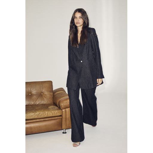 Co'Couture EnidCC Denim Pin Wide Bukser, Black, M