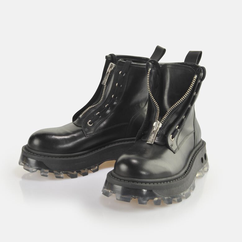 Mono Zip Lace Up Mid