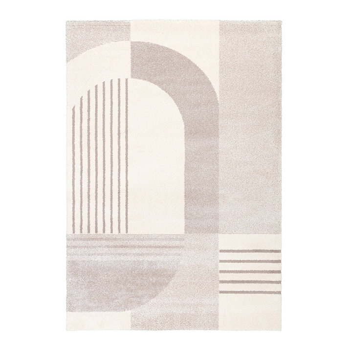 Hoogpolig vloerkleed - Serene Shapes Creme | Vredig!