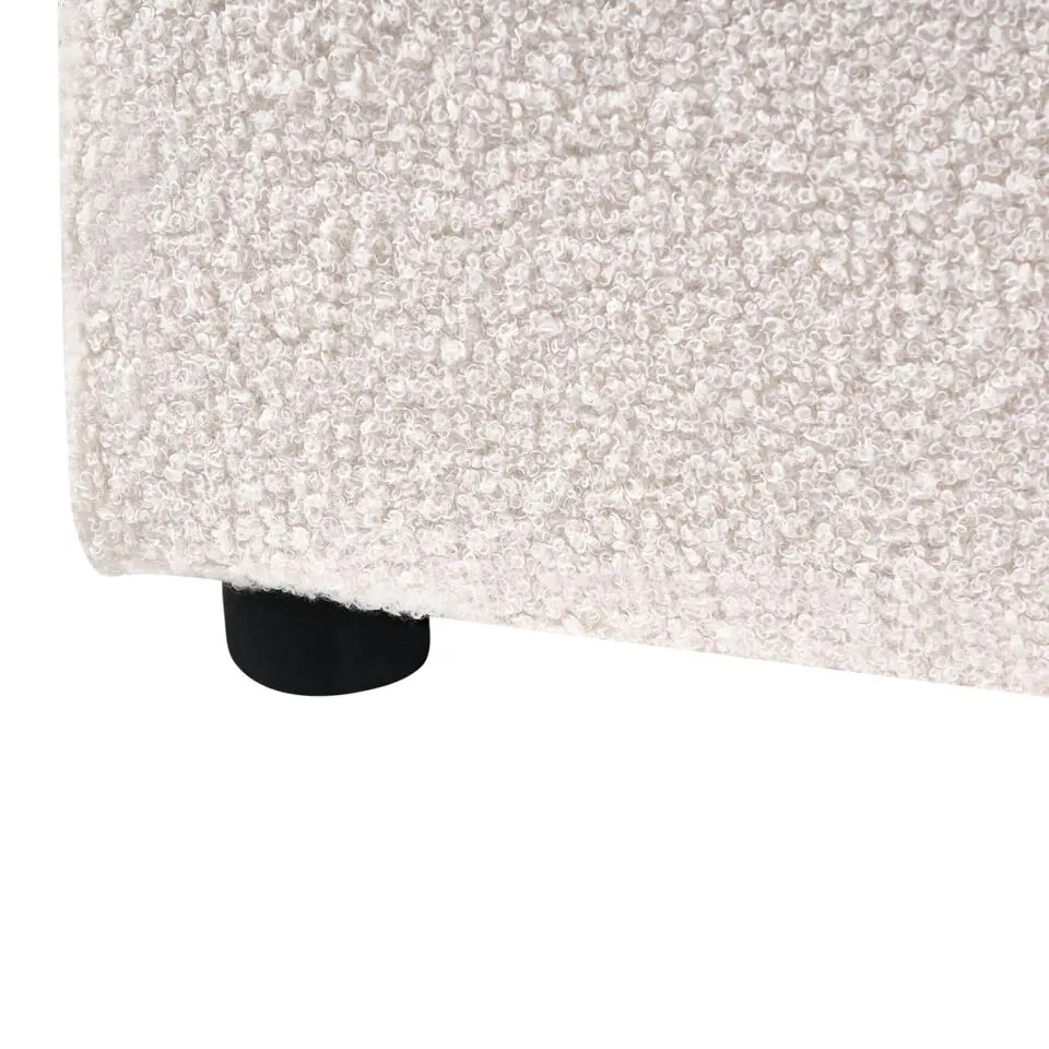 LAVAUR - Tweepersoonsbed - Off-white - 160 x 200 cm - Bouclé