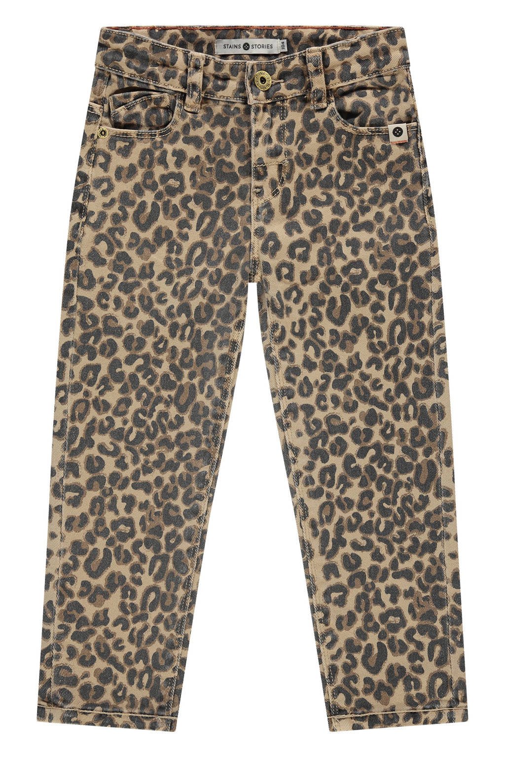 Stains&Stories loose casual broek bruin