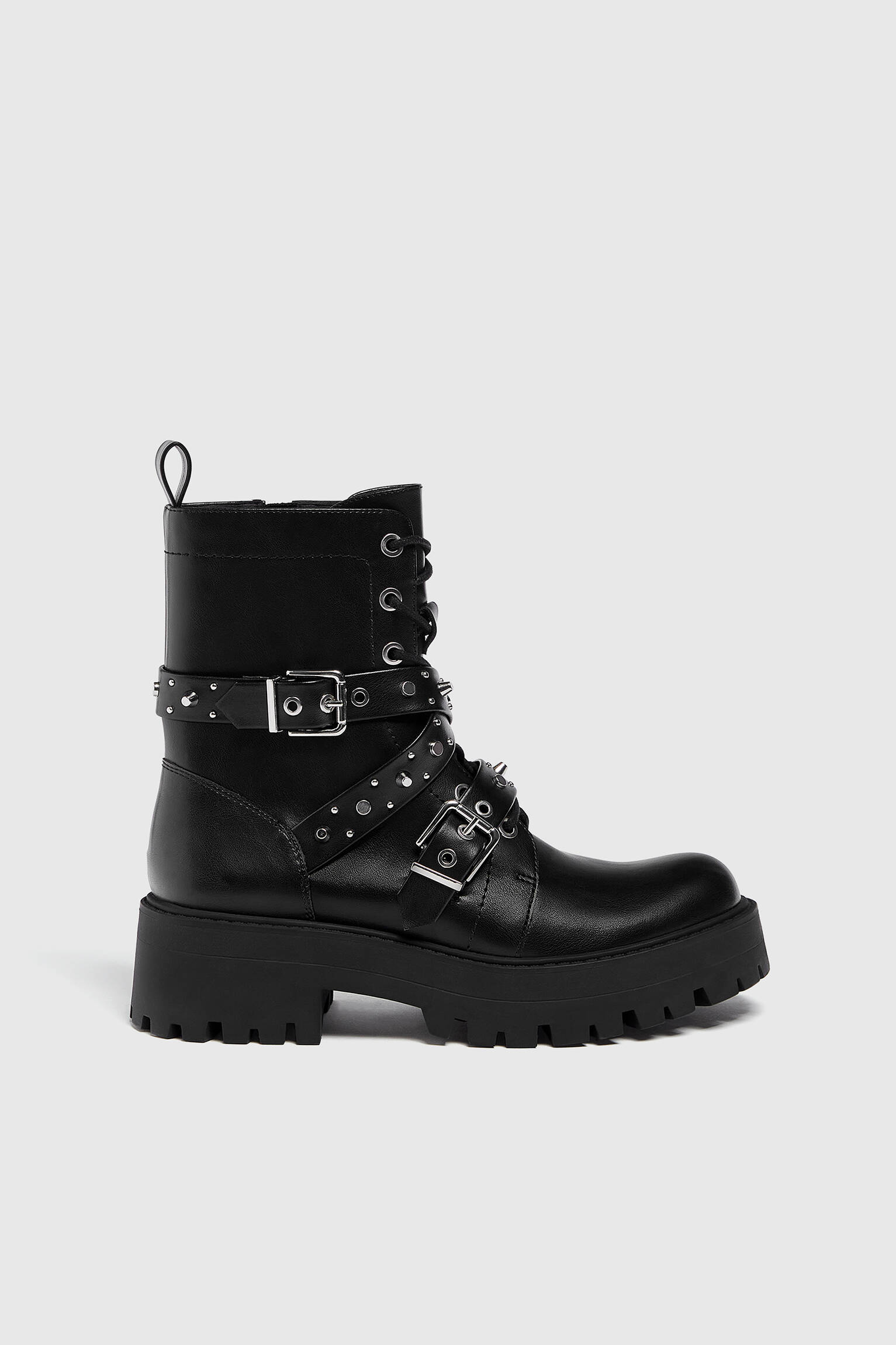 Botas de motociclista com tachas - Pretas