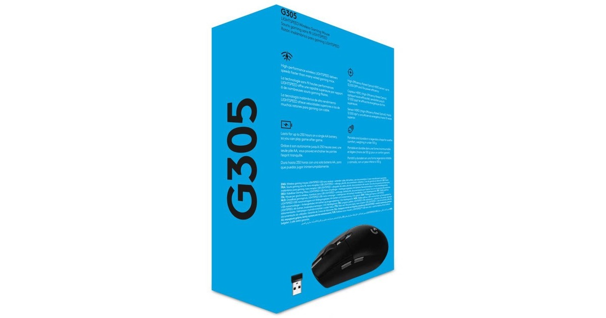 LogitechG305 LIGHTSPEED draadloze gaming muis  (Zwart, 200 - 12.000 dpi)