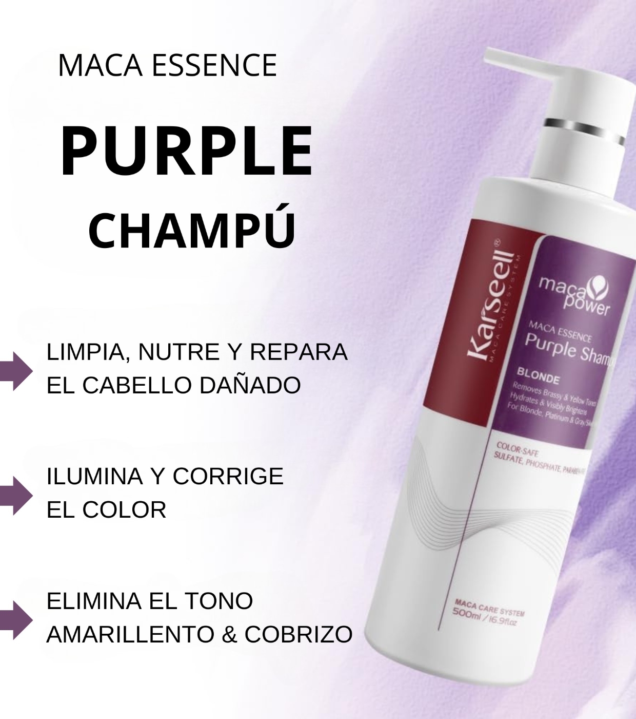 Karseell - *Maca Power* - Shampoo Neutralizante Violeta Blonde