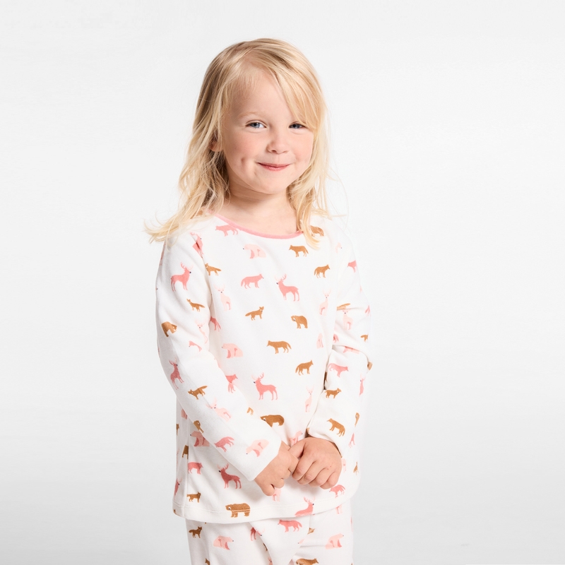 Pyjama en velours imprimé rose fille