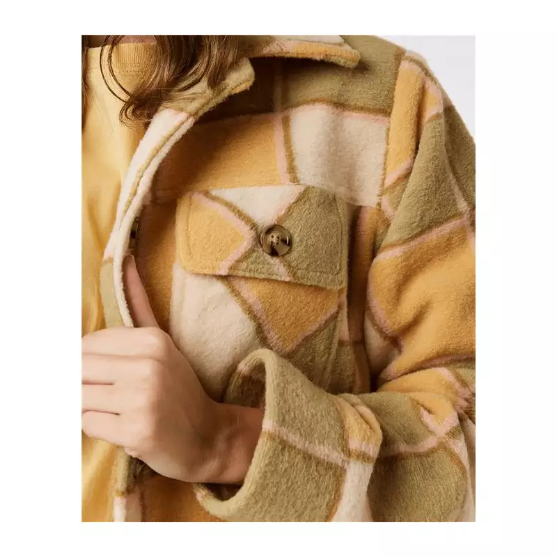 Veste femme RIPCURL Long Line Check Jacket Khaki