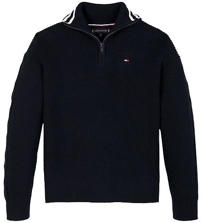 Tommy Hilfiger Bluse - Strick - Halber Reißverschluss - Desert S