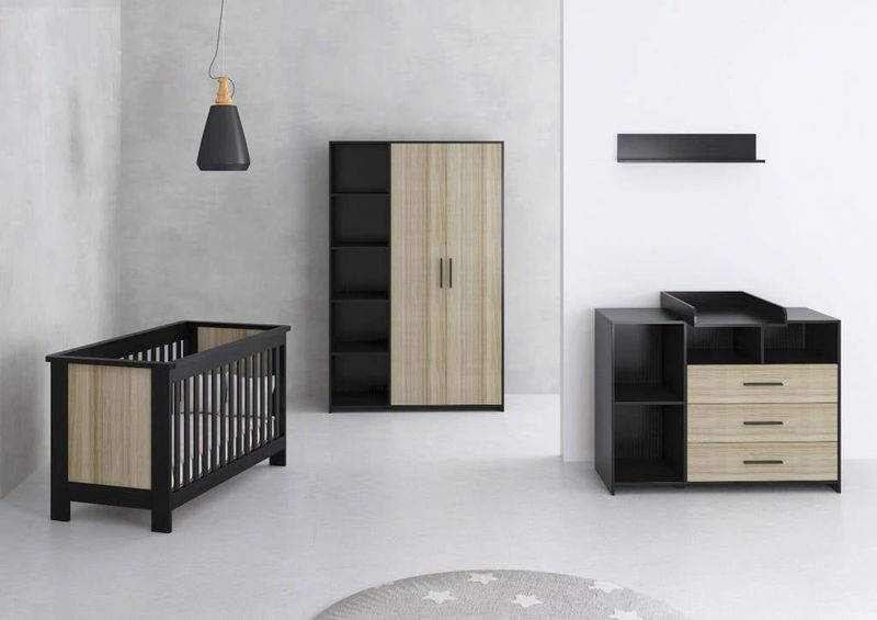 Cabino - Kledingkast - Zwart - Hout - Hang- en Leggedeelte