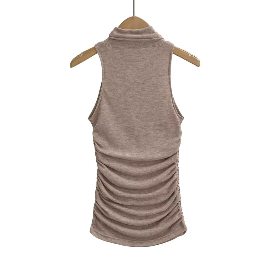 Morhan - Tanktop met col en geplooide, slanke pasvorm