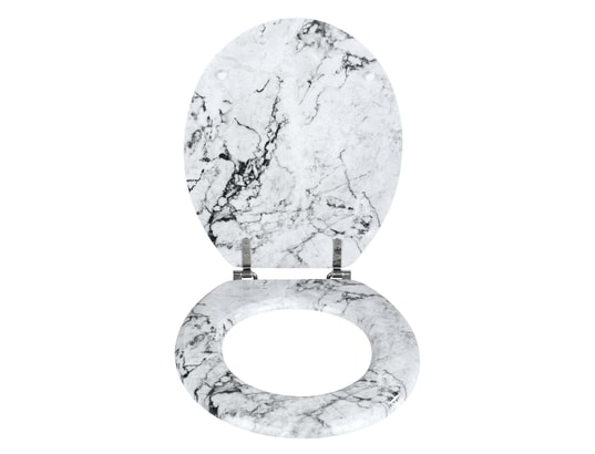 WENKO - Abattant wc en mdf design marbre onyx - blanc