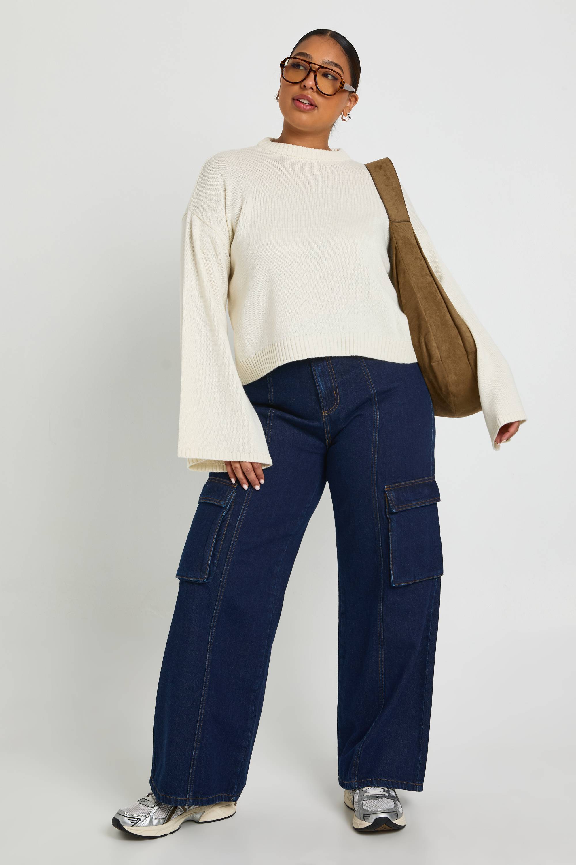 boohoo Plus Pull tricoté à col rond Plus
