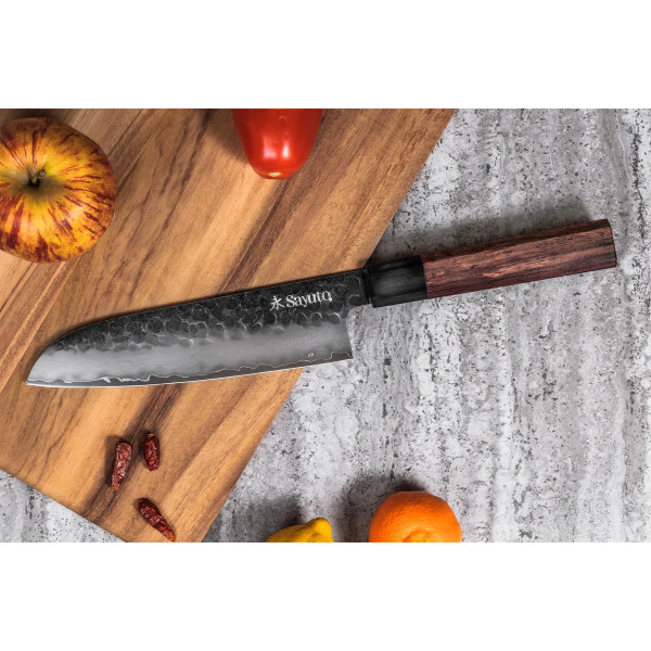 Set 2 couteaux Sayuto Sequoia San Mai office et santoku Sayuto