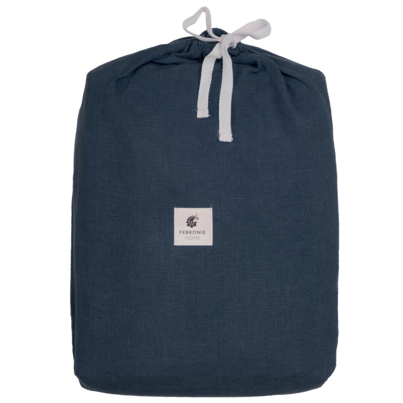 Febronie Home Housse de couette 100% Lin Hortense bleu nuit