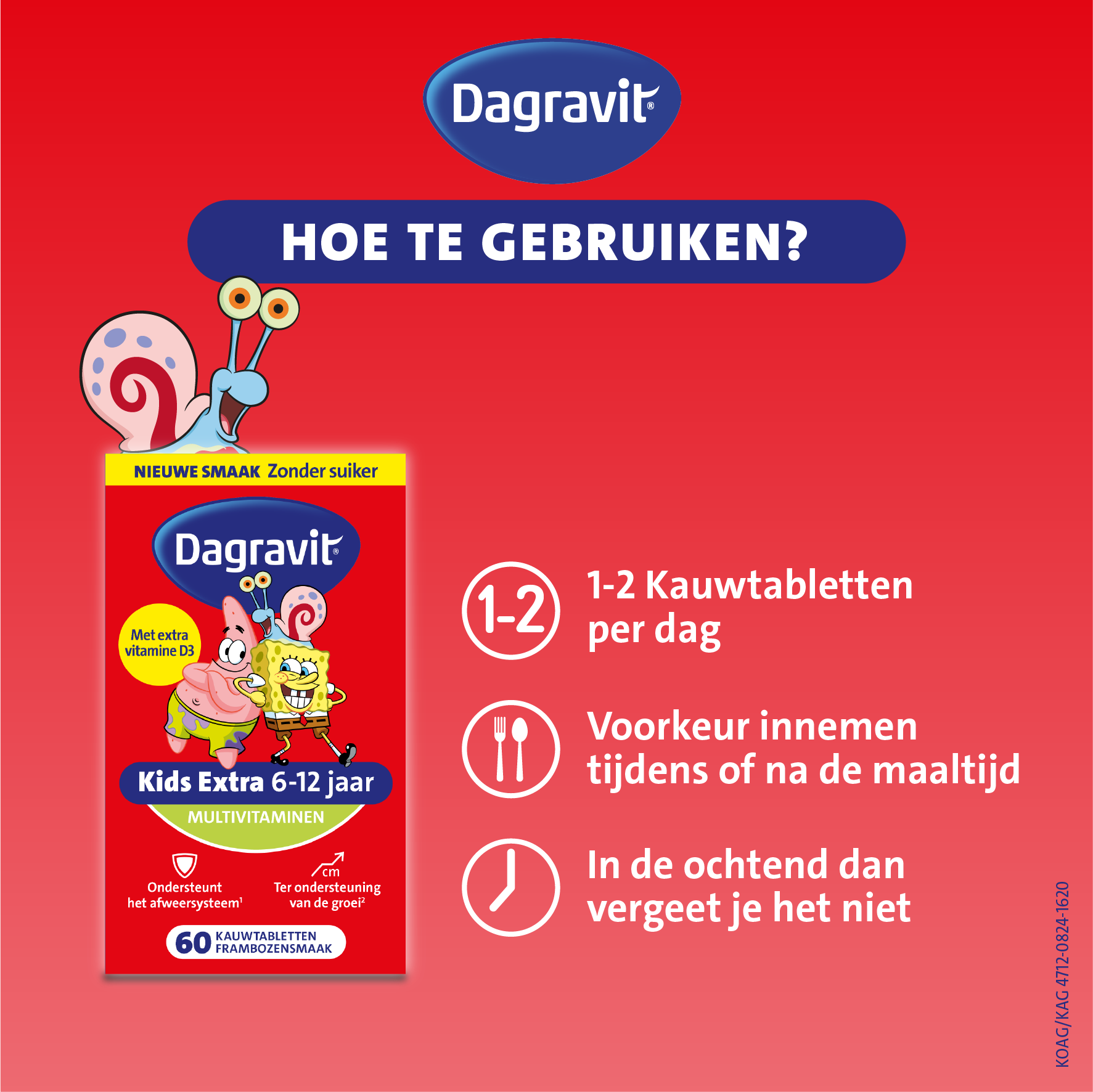 Dagravit Kids Extra 6-12 Jaar Multivitaminen (60 tabletten)