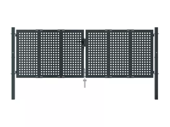 Portail de jardin anthracite 300 x 125 cm acier