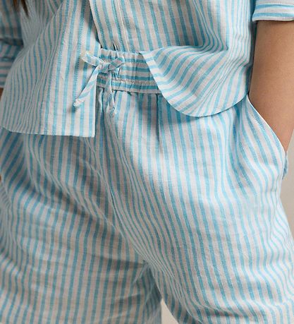 Polo Ralph Lauren Shorts - Leinen - Hellblau/Weiß gestreift