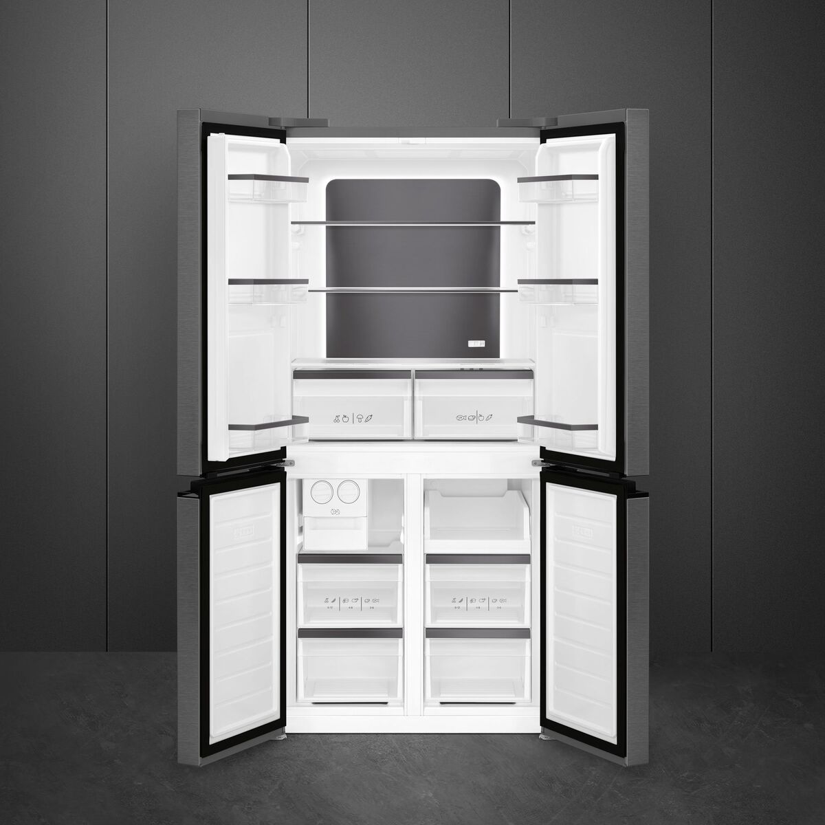 FQI48KD French Door kjøleskap, svart