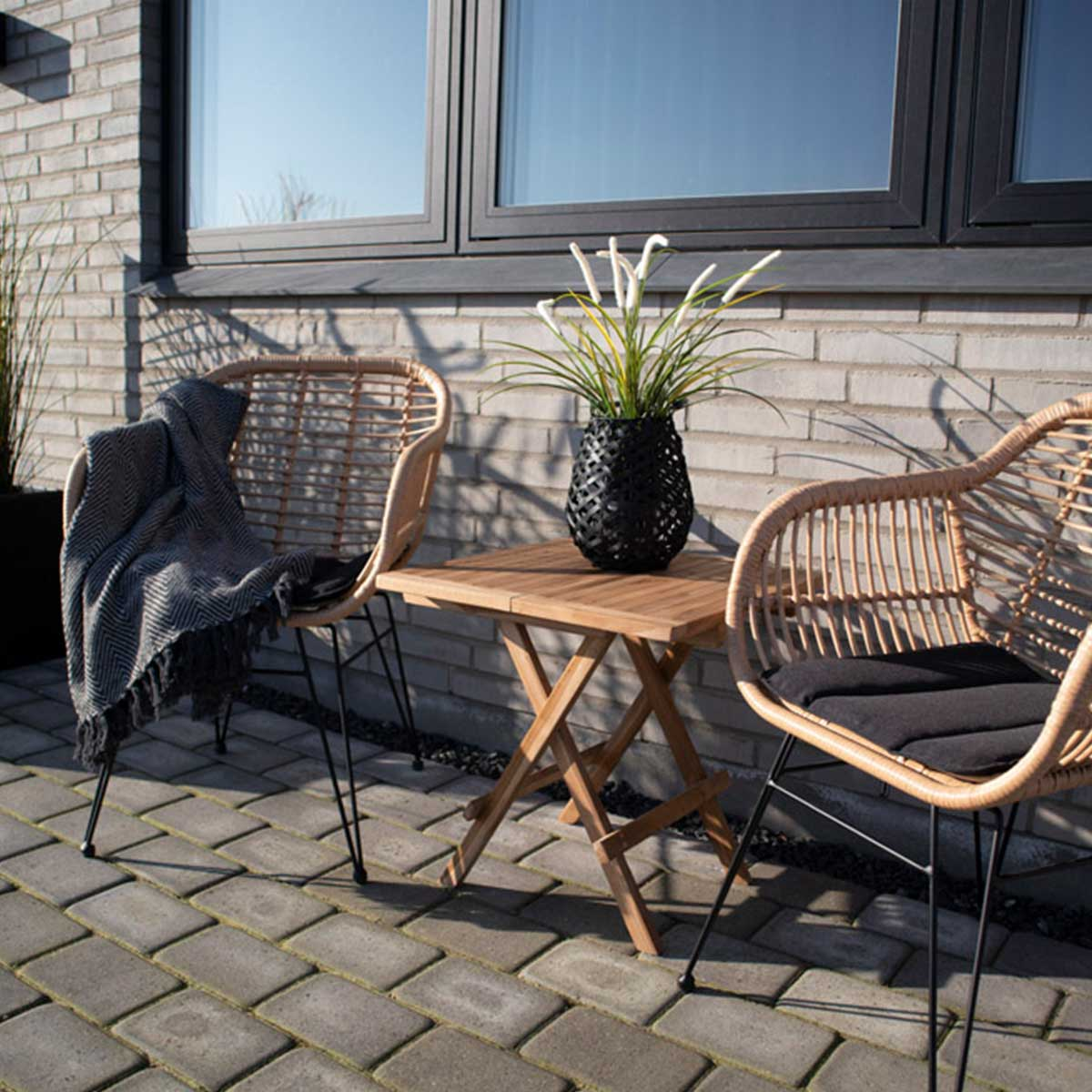Rotan tuinstoel Madelein - met zitkussen Naturel