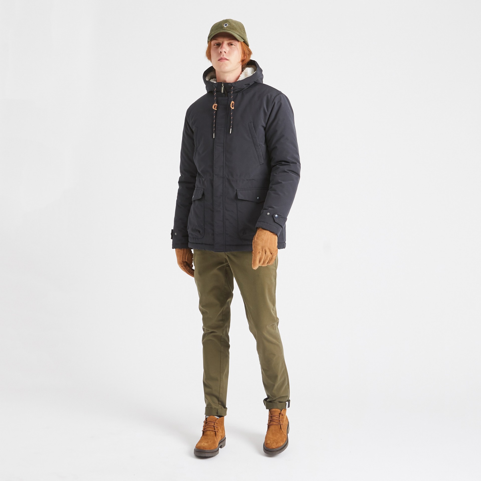 Parka bleu marine polyester recyclé - modèle Vernon